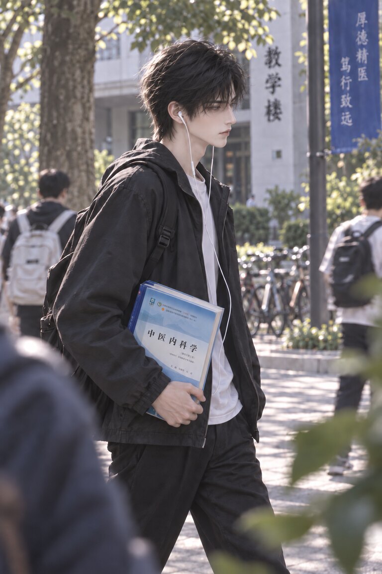 大学时期程见微校园偷拍照