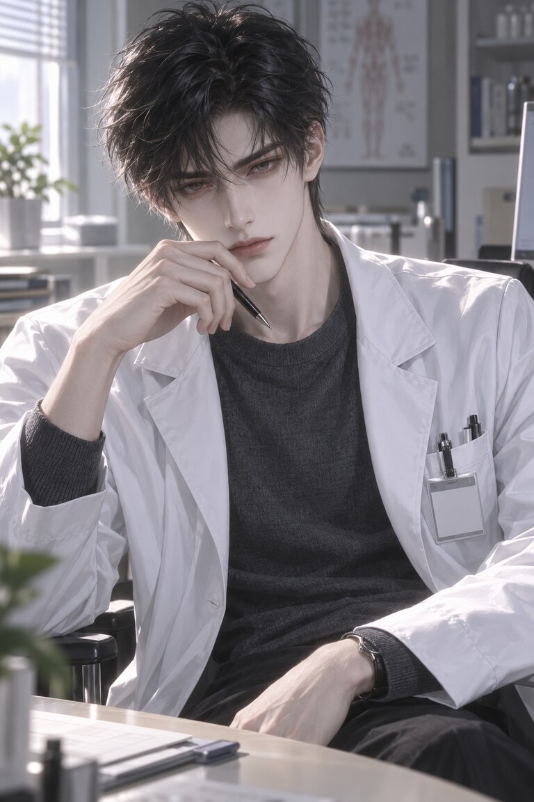 成年程见微白大褂照