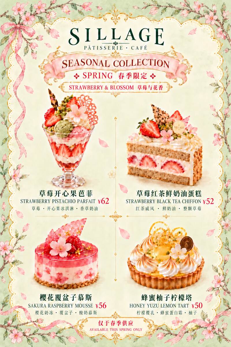 Sillage春季菜单